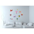 Colorful balloons and planes wall sticker 